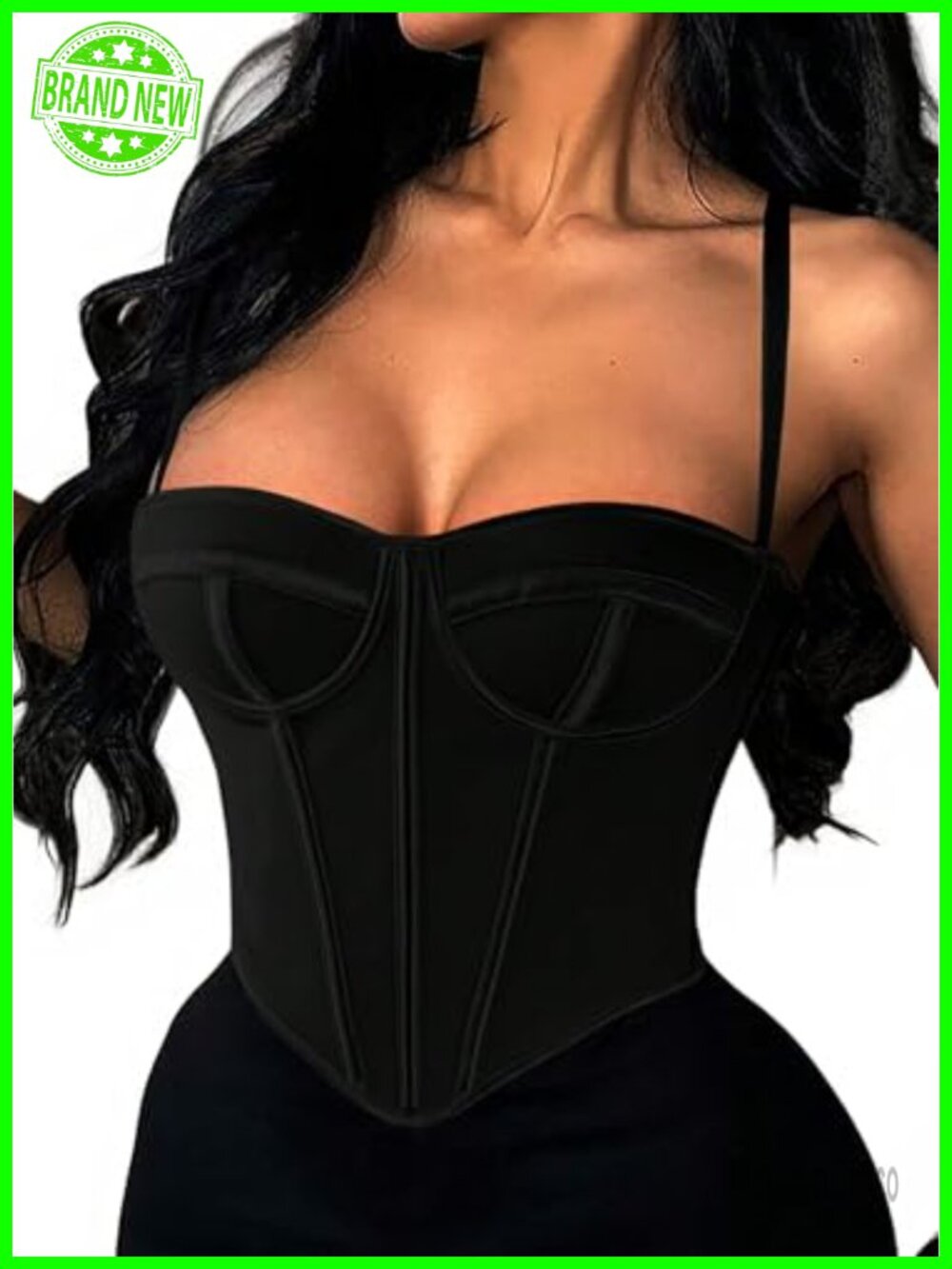 Corset Top Lace Up Backless Bustier Halter Neck Slim Fit Party Club